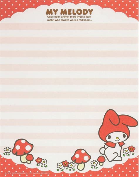 Hello Kitty Memo Pad Design Printable Scrapbook Paper Kawaii Memo
