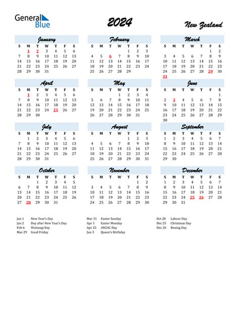 Nz Calendar 2024 Public Holidays Hanna Felicity