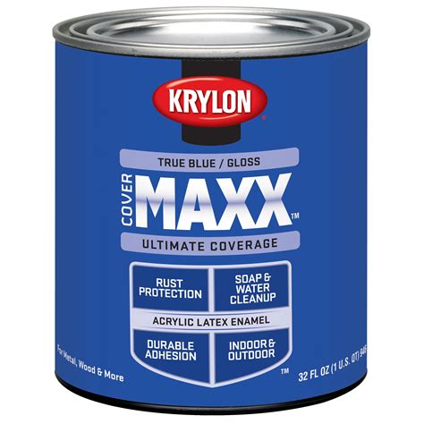 Krylon Covermaxx Spray Paint Gloss True Blue 1 Quart