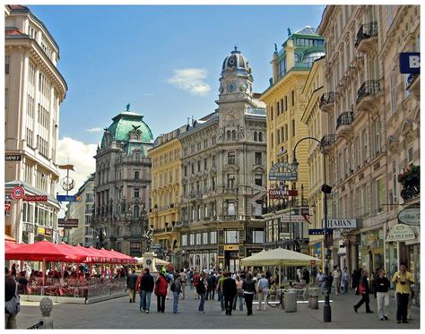 Graben Vienna Main Shopping Street Along With The Kohlmarkt And The