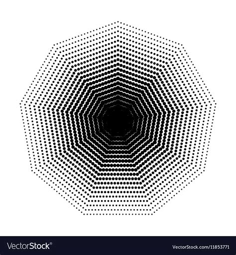 Nonagon Halftone Geometric Shapes Dot Royalty Free Vector