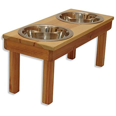 Hand crafted elevated wooden small dog or cat bowl stand. OFTO Raised Dog Single or Double Bowls - Solid Wood Cat ...