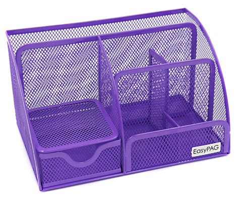 Easypag Mesh Desk Organizer Office Accessories Caddy 6 Compartments