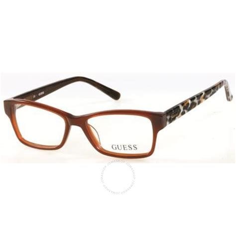 guess ladies brown rectangular eyeglass frames gu9122 gu9122 d9647 715583003651 eyeglasses
