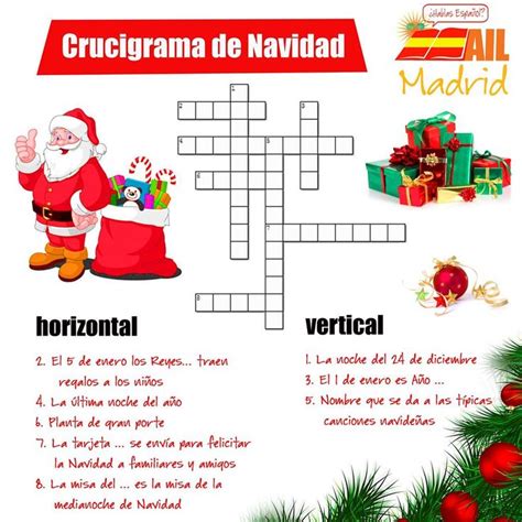 Crucigrama Navidad Crucigramas Navidad En España Ejercicios De Español