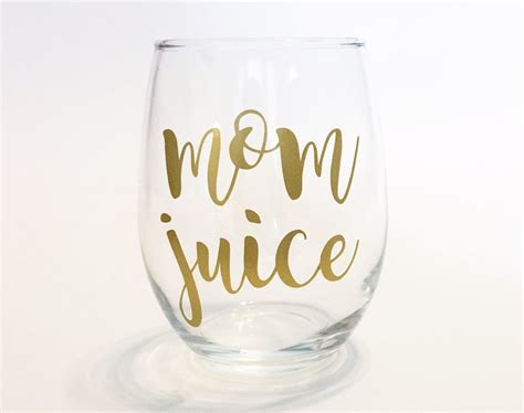 Mom Juice Gold Stemless Wine Glass Mom Juice Wine Glasses On Etsy