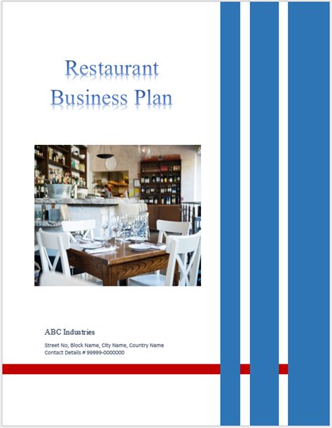 Restaurant Business Plan Templates 6 Free Word Templates
