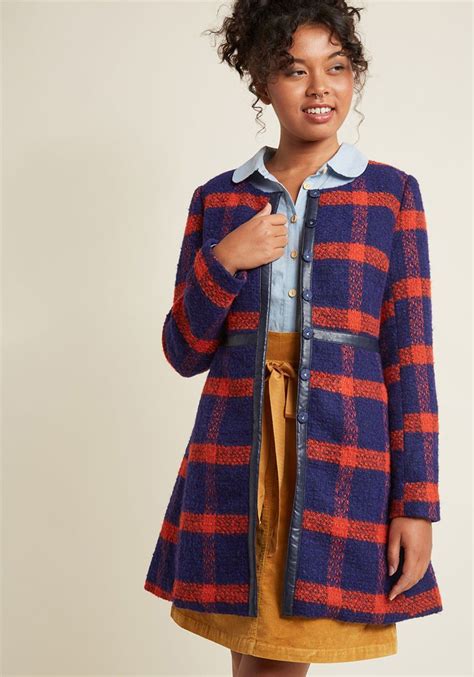 Shopsalesz300andstart600 Plaid Coat Women