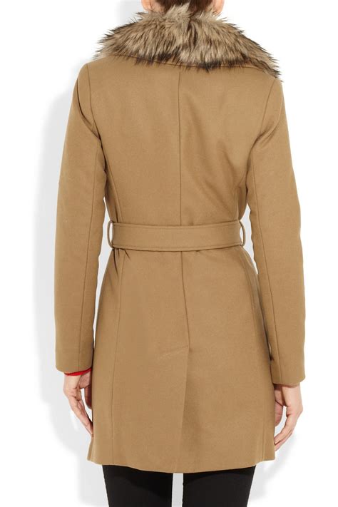 A cute camel coat is a fall essential. MICHAEL Michael Kors Faux-Fur and Wool-Blend Coat in Camel ...