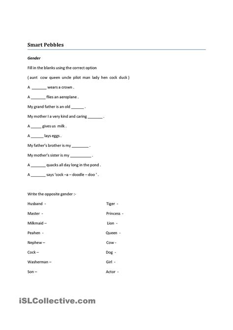 Printable worksheets for cbse class 3. Gender worksheet | 1st grade worksheets, English ...
