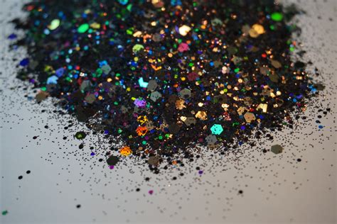 Black, Silver Holographic Glitter Mix - Available in 1,2, or 4 oz