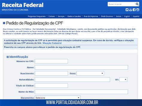 FM Imperial De Pedro II Como Regularizar O CPF Na Receita Federal