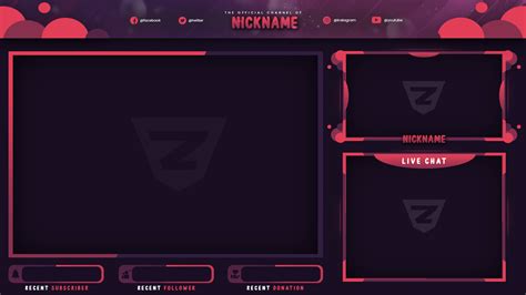 Stream Overlay Pink Bubble Zonic Design Download Twitch Streaming