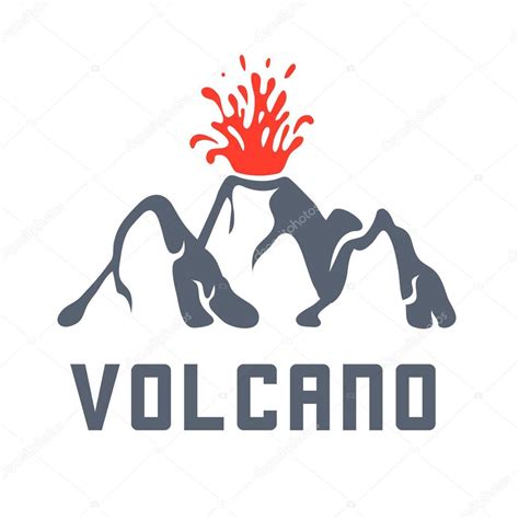Logo éruption Volcan Illustration Vectorielle Sur Fond Blanc Image