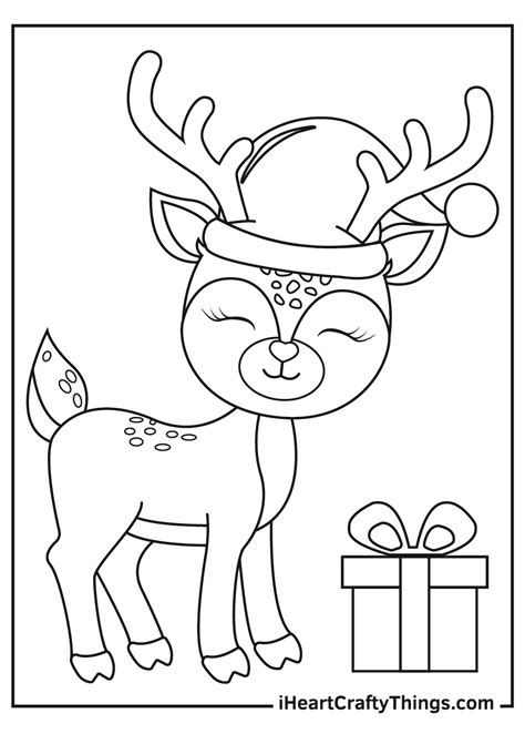 Christmas Reindeer Coloring Page Sketch Coloring Page