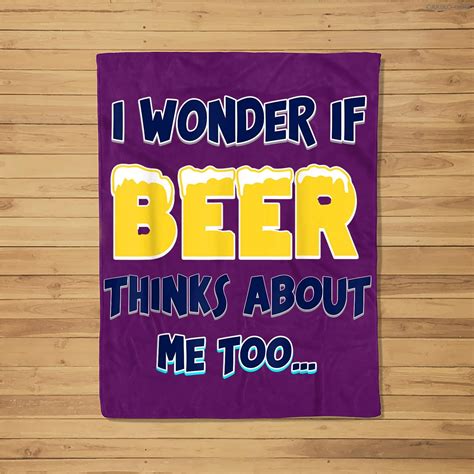 i wonder if beer thinks about me too fleece blanket fit fit apparel