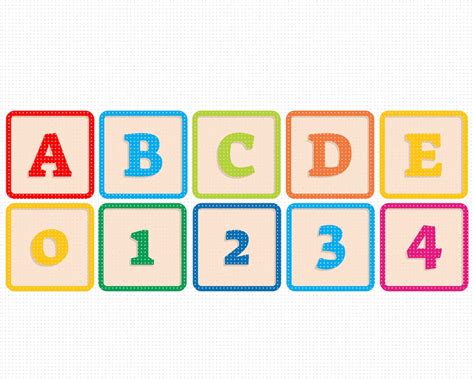 Baby Blocks Alphabet And Numbers Svg Toddler Letters Clipart Etsy