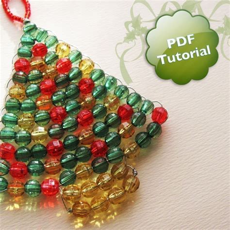 Diy Pdf Tutorial Xmas Tree Beaded Christmas Ornament Or Souvenir Etsy