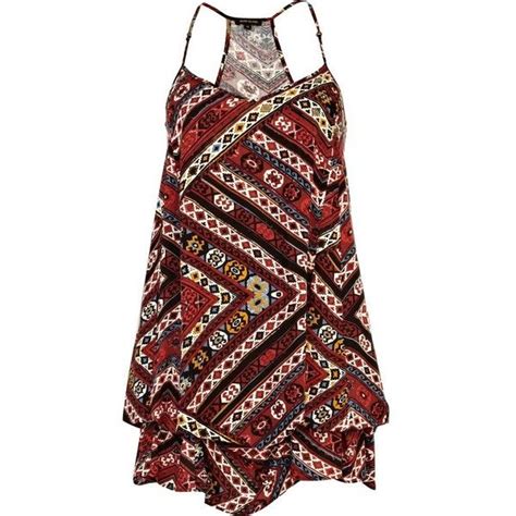 River Island Red Tribal Print Hitched Dress 47 Liked On Polyvore