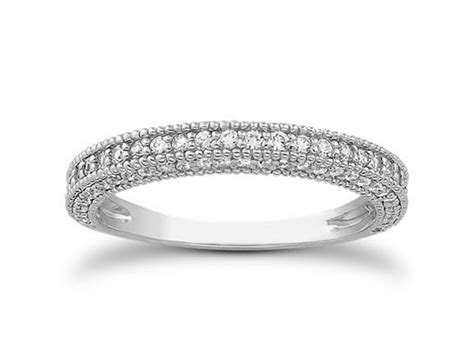 14kt white gold engagement ring with diamonds 2ct. Fancy Pave Diamond Milgrain Wedding Ring Band in 14k White ...