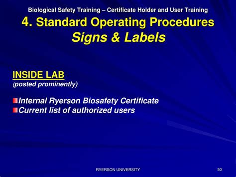 Biohazard Warning Labels Must Be Prominently Displayed On - PPT - 4. STANDARD OPERATING PROCEDURES PowerPoint Presentation - ID:5657174