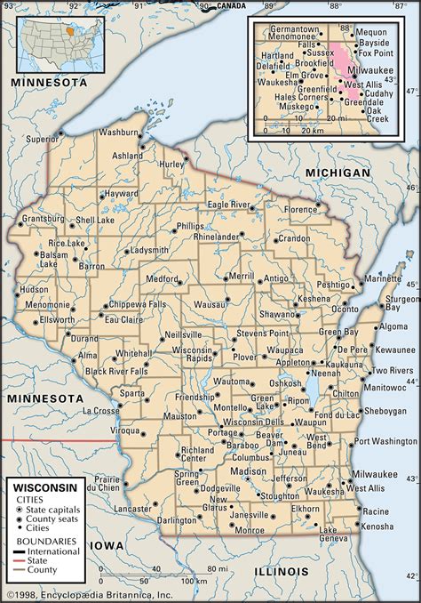 Wisconsin Capital Map Population Facts And History