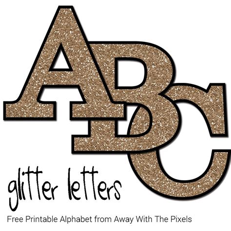 Printable has a set of free alphabet flashcards that have simple, colorful images along with the you can print these as a whole set or individually. Free Glitter Alphabet To Download and Print