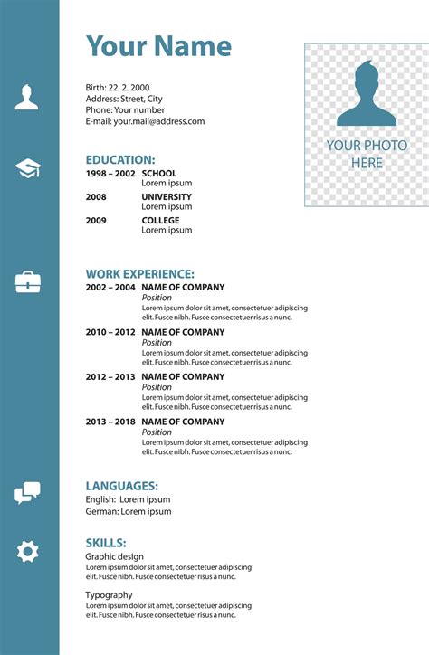 22 Resume Template Printable Pictures Infortant Document