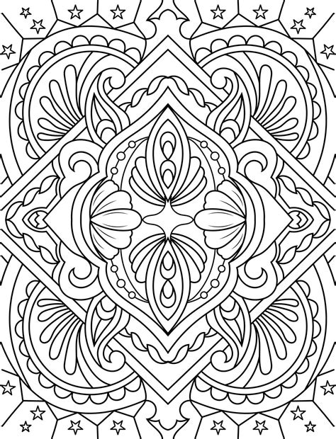 Abstract Pattern Coloring Page Vector Illustration Background 16023237