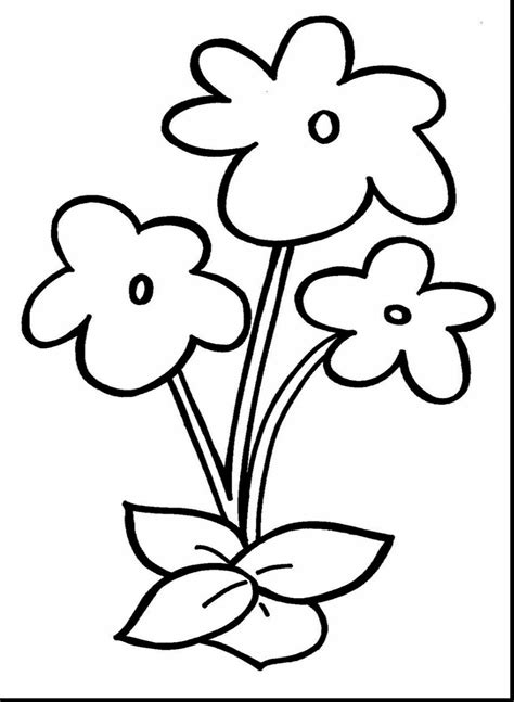 Easy Flower Coloring Page Printable Goimages Coast