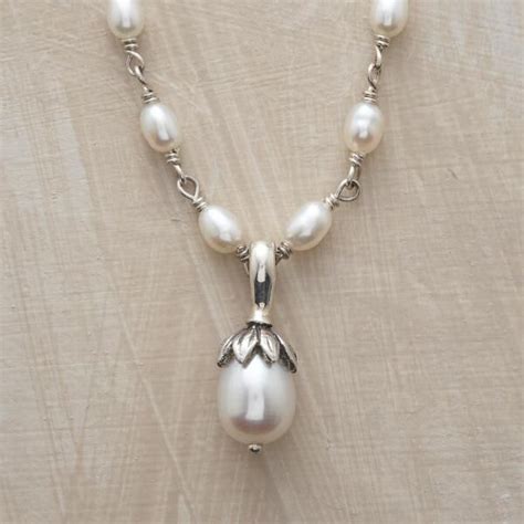 Lotus Pearl Necklace In 2021 Pearl Necklace Handcrafted Necklace