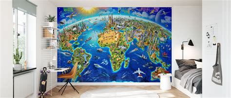 World Landmarks Globe Affordable Wall Mural Photowall
