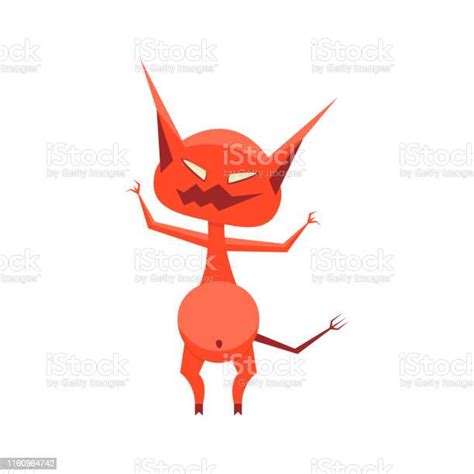 Cartoon Character Angry Devil On A White Vector Stock Illustration