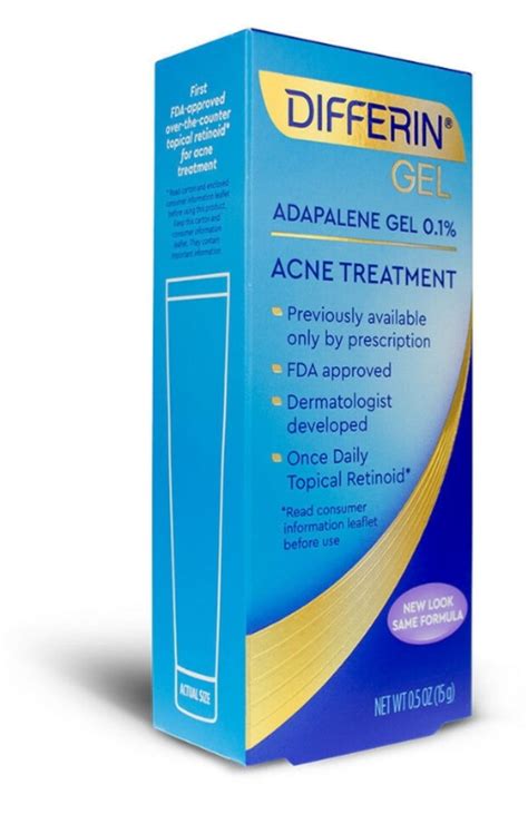 Differin Adapalene 0.1% Acne Treatment Gel 0.50 oz - Walmart.com