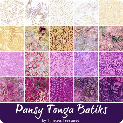 Pansy Tonga Batiks Treat Strip Timeless Treasures Fabrics Fat