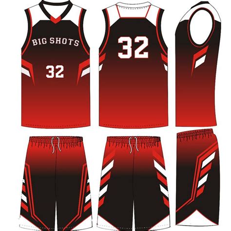 A Basketball Uniform And Shorts With The Number 32 On It In Red Black