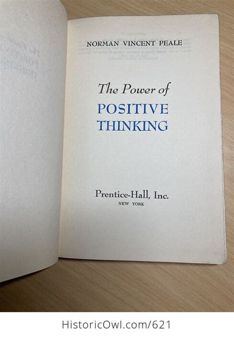 The Power Of Positive Thinking Vintage Book By Norman Vincent Peale