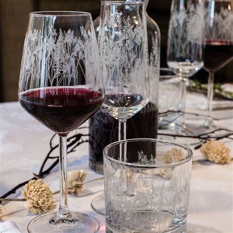 floral glass wine glasses set of six by emma britton decorative glass designer