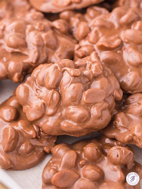 Easy Crockpot Candy Chocolate Peanut Clusters Belly Full