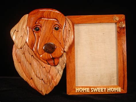 Beautifully Hand Crafted 3 Dimensional Intarsia Wood Art Golden