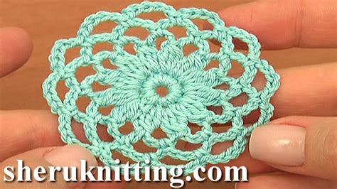 Directory of free crochet patterns. Crochet Round Motif Tutorial 10 Part 1 of 2 Crochet Circle ...