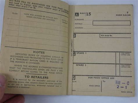 Ww2 British Post War Ration Book