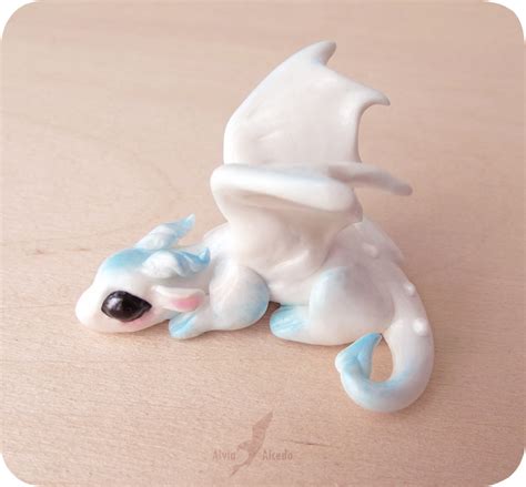 White Snow Baby Dragon Miniature By Alviaalcedo On Deviantart