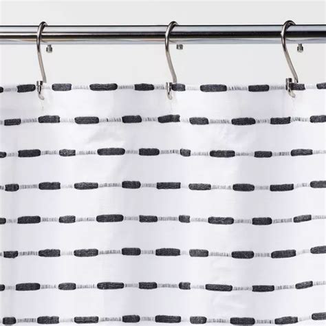72x72 Textured Striped Shower Curtain Blackwhite Project 62™ Black Curtains Striped