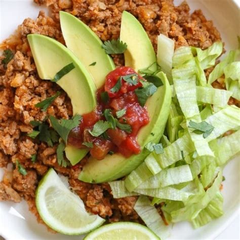 Skillet Ground Turkey Taco Cauliflower Rice Skinnytaste