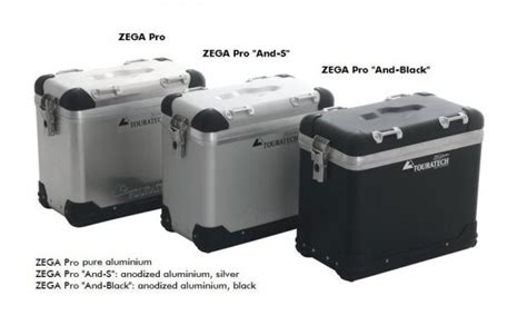 Aftermarket accessories for adventure touring motorcycles. Touratech ZEGA Pro aluminium pannier system 38/45 litres ...