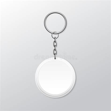 blank  keychain  ring  chain  key stock vector illustration  metal clean