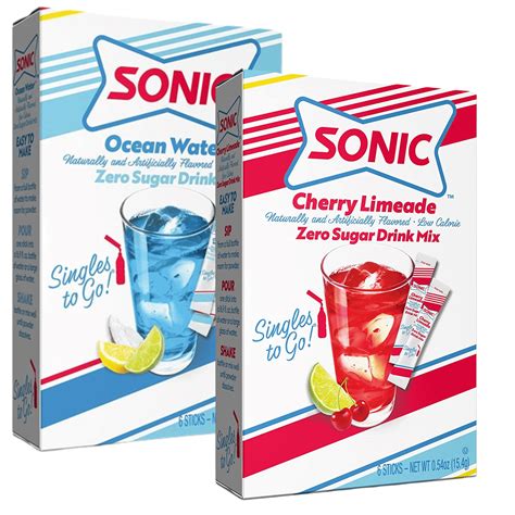 Sonic Singles To Go Powdered Drink Mix 1 Ocean Water And 1 Cherry