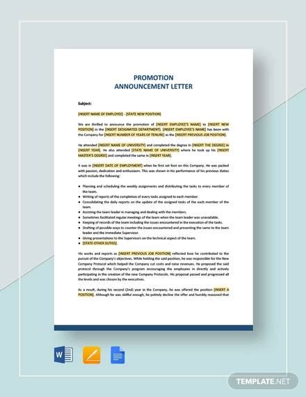 Free 13 Sample Announcement Letter Templates In Pdf Ms Word Pages