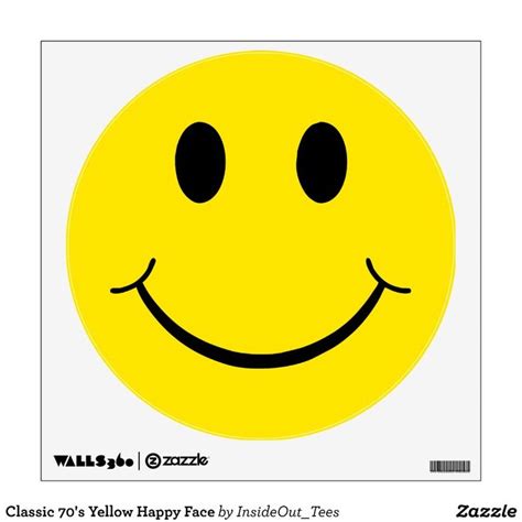 Classic 70s Yellow Happy Face Wall Decal Zazzle Face Wall Decal